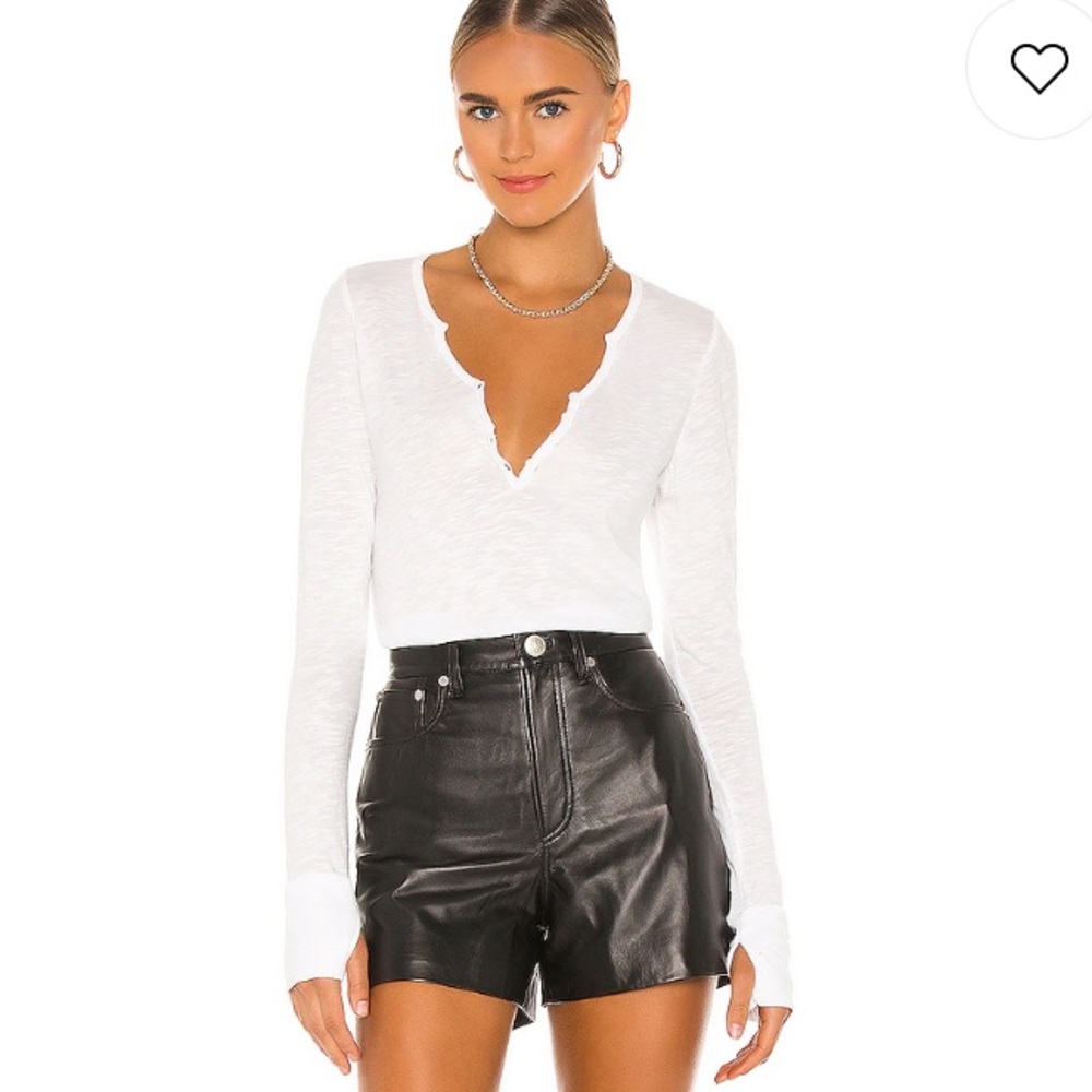Michael Lauren White Long Sleeve Tee
